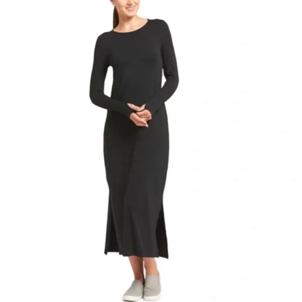 Solbari size XL Maxi dress UPF 50 black long sleeve sensitive collection NEW